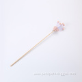 wool flower wooden stick cat toy playing wand